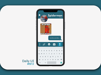 Daily UI - #013: Direct Messaging 013 13 app dailyui dailyui 013 dailyuichallenge design direct dm flat graphic design iphone iphone x message app messages minimal ui