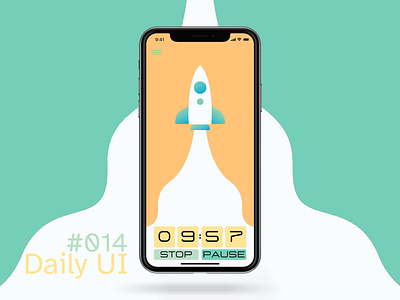 Daily UI - #014: Countdown Timer 014 14 app countdown countdowntimer daily ui 014 dailyui dailyuichallenge design flat graphic design illustration iphone iphone x minimal timer ui