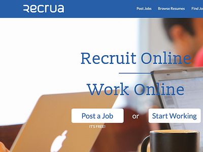 Recrua Homepage design matias canobra nelo web web design website
