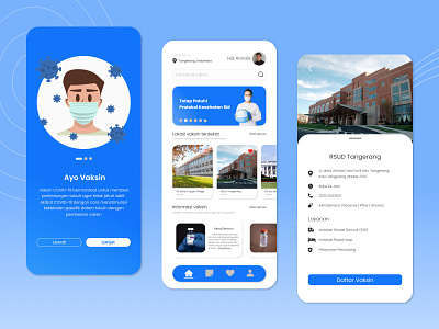 Vaccine App app design detail figma home illustration landing page logo mobile app on boarding typography ui ux vector