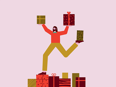 Christmas party 2danimation animation character christmas gifts illustration loop motion vector