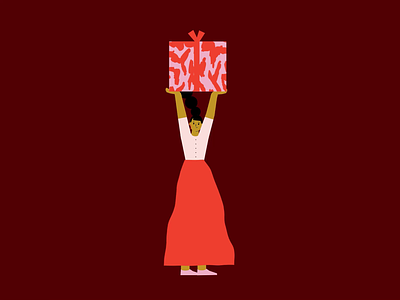 Christmas gift 2danimation character character animation christmas gift girl illustration loop motion vector