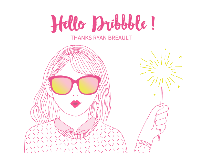 Hello Dribbble ! first shot glasses illustration sketch thanks