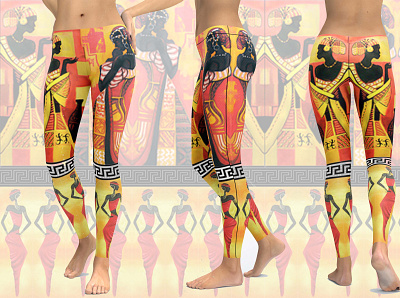 African Painting Pattern activewear branding design fashion fitness fitnessgirl fitnessmotivation fitnesswear gymwear illustration legging leggings leggingsaddict leggingsarepants leggingsport sportswear tights workout yoga yogapants