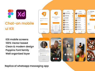 Mobile Ui kit app design app ui chat chat app messaging text ui kit