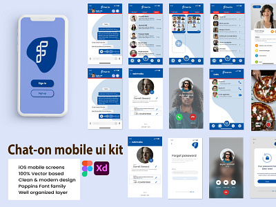 mobile Messaging ui kit chat editable graphics text ui design ui kit ui template uidesign uiux