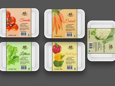 Vegetables Bundle package design (pack of 5) branding food food tray label labeldesign package package design packaging packaging design product design
