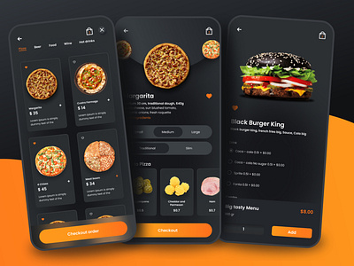 Food mobile app app ui uidesign uiux ux