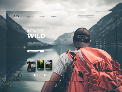 Into the Wild landing page design logo minimal typography uidesign web