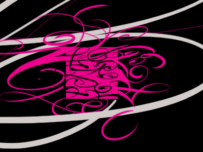 Fun 02 abstract black calligraphy dynamic experimental photoshop pink text