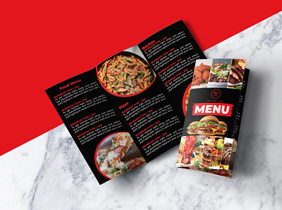 Tri-fold Foom menu design food illustration menu menu card