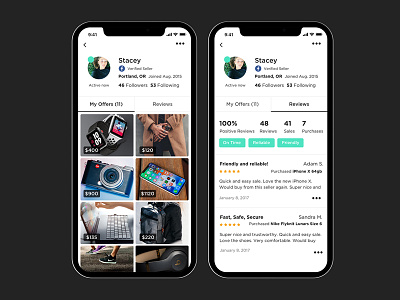 Profile - Simple Buying & Selling App commerce ios mobile ui ux