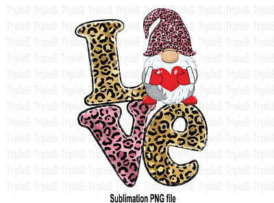 Love Gnome Valentine’s Sublimation Designs cupid