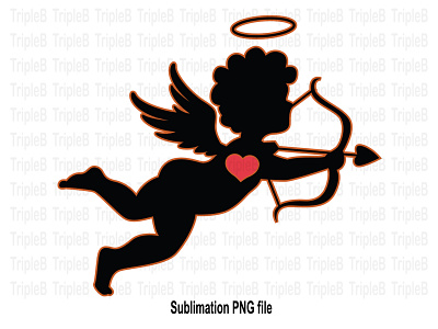 Cupid Heart Love Valentine’s Sublimation Designs cupid