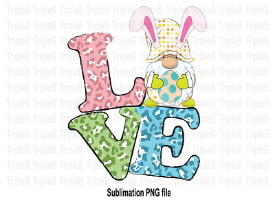 Love Gnome Bunny Easter Sublimation Designs my peeps