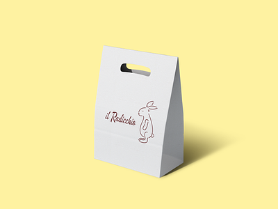 Concept logo for identity rebrand and packaging for Il Radicchio bag bags branding bunnies concept fast food food delivery food order illustration italia italian restaurant italy logo pasta pizza rabbits restaurant takeaway takeout box washington dc