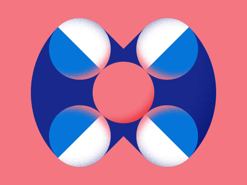 84 🐞 2d 84 animation blue circle design four grain loop mirror motion orange