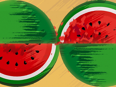 105 🍉 2d ae animation design green loop motion noise summer texture watermelon