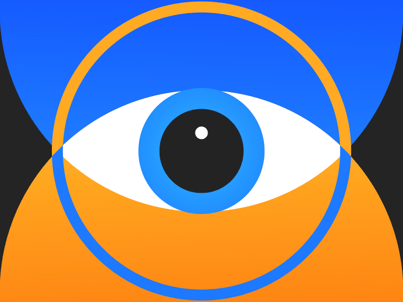 4 4 blue carl johan circle cj eye gif hasselrot loop motion graphics orange