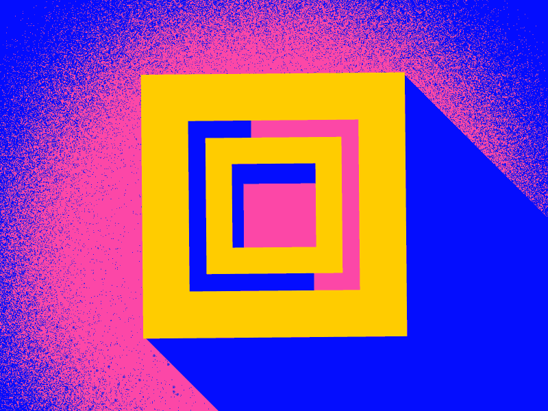 40 / 52 ๐ stroke box yellow pink texture noise cj loop shadow square spinning 40