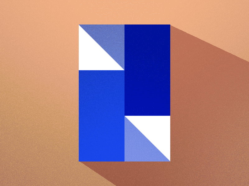 41 / 52 🛰 desig motion challange weekly blue shadow triangle push expand loop box 41