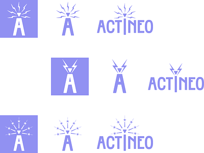 Actineo Logos art deco branding logo purple retro vintage