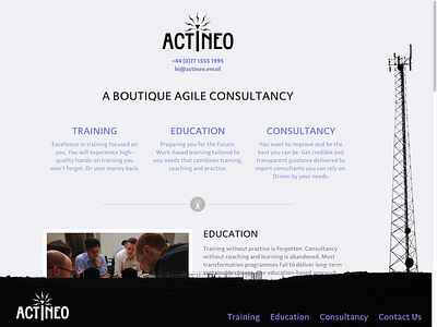 Actineo Homepage ui user interface ux web design