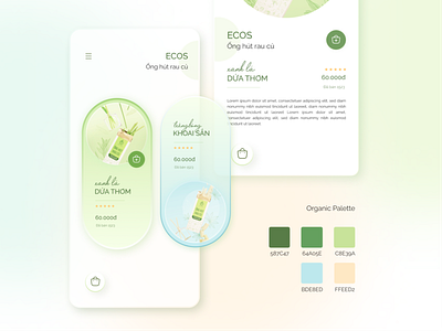 ORGANIC APP PALETTE app branding button concept design graphic design natural organic app organic concept organic product straw template ui ui app ux