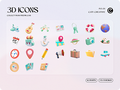 3D ICONS SET 3d 3d icons design gradient graphic design icon design icon kits icons illustration ui ux