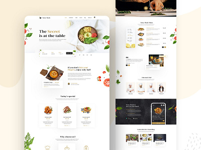 Restaurant Website Concept 2020 advance clean clean design colorful figma food food and drink food landing page food template latest design 2020 minimalistic online booking online deliver trend uidesign ux website web design white design y ui