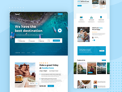 Travel Tour Booking Landing Page Design booking branding holiday hostel hotel illustration mobile motel product design reservation resort tour tourism travel travel agency trip ui ui ux ux web design