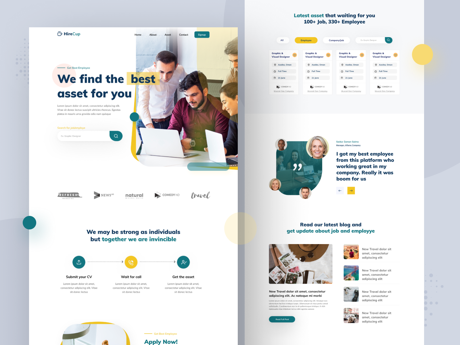 Figma Freebie | Hire Agency Template by Saidur Zaman Saimon on Dribbble