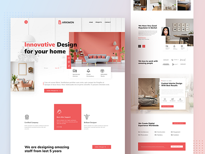 Landing Page For Interior Design 2020 best ui aflamesaimon architect architecture architecture firm best ui building consultancy simple figma interior landing page minimalist saidur zaman saimon saidursaimon ui agency ux web design website