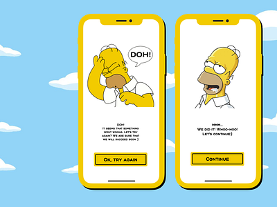 Flash Message app daily ui dailyui dailyui011 design done flash flat notification oops simpsons success ui vector