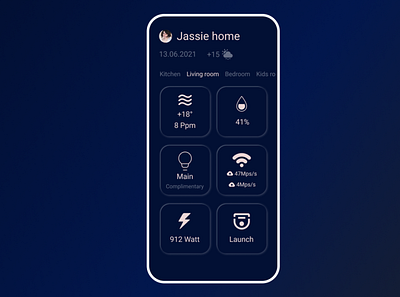 Smart Home app dailyui design flat ui