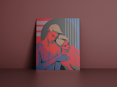 Let’s die together apolo book cover book cover art book cover design book cover illustration cover art cubism cubism art decorative frame digital illustration digital painting grama grama studio illustration melina ghadimi