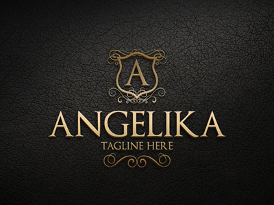 Angelika Elegant Crest Logo calligraphic clothing business crest elegant crest elegant emblem fashion flourish heraldic heraldic icon heraldry hotel jewelry