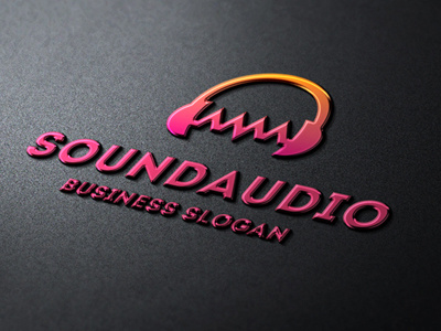 Audio Wave Sound Headphones Logo audio beat digital logo identity logo branding logo design music producer professional logo template record label sound studio sound wave wave logo website logo