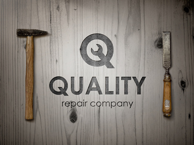 Quality Repair Q Letter Logo clever logo letter q logotype mechanic professional repair logo repair service spanner support technical service workshop wrench