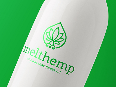 Melt Hemp Natural Marijuana Oil Logo Cannabis Leaf and Drop