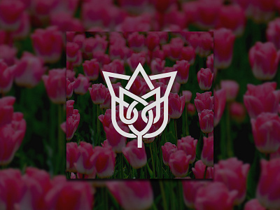 Tulip Flower Interlacing Line Logo