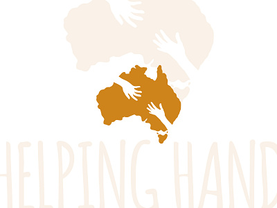 Helping Hand to Australia australia australia map australian australian charity logo care hands helping hand identity logo logo design logotype template vector