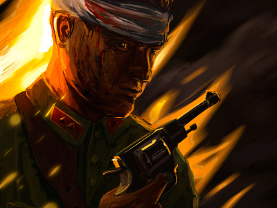 Red commander 1941 1941 concept art digital great patriotic war sketch soldier speed paint speed painting