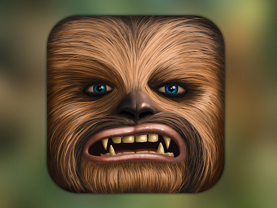 Chewbacca iOS icon. Star wars fan art.