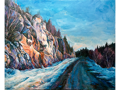 Lago-Naki Mountains caucasus impressionism mountains oil painting winter