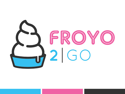 FroYo 2Go Logo concept froyo fun illustration logo playful simple