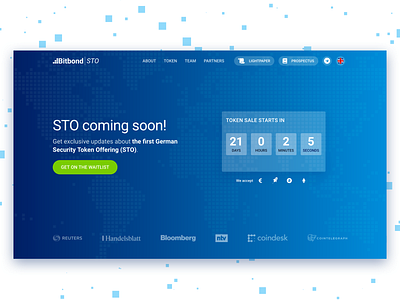 Bitbond STO Landing Page countdown crypto currency landing page web