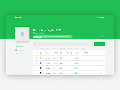 Remroll contractor dashboard