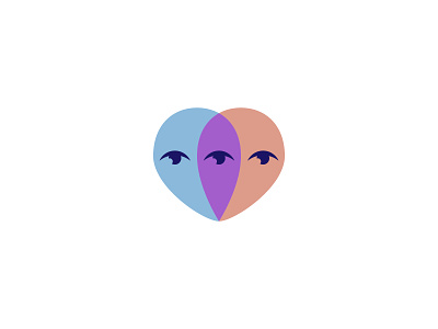 Two Faces branding dating design faces heart icon logo logodesign logotype minimal sex vector