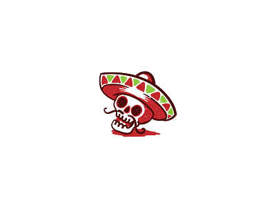 Grunge Mexican Skull burrito dead design food grunge kitchen logo logodesign logotype mexican mexico night skull taco vector